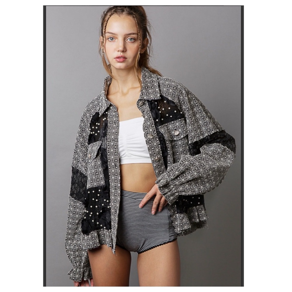 74 1 left ๐บ๐ธPOL lace fabric jacket - Picture 3 of 8